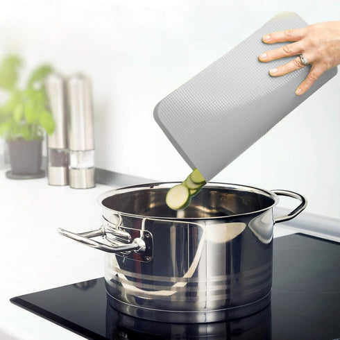 Simply Genius Cutting Board Set - 8-Pack Gray, 4 Large and 4 Small Plastic Cutting Boards for Kitchen