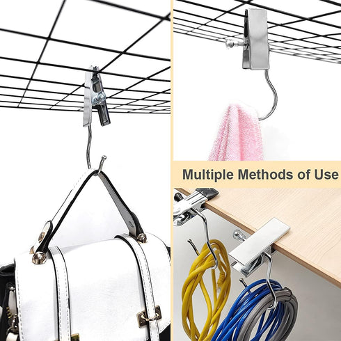 Coideal Boot Hanger Clips Hooks - 8 Pack Portable Stainless Steel Laundry Hook for Travel, Closet, Towel (Silver)