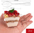 Hiasobre 100 Pack 2 oz Mini Dessert Cups with Spoons, Square Clear Plastic Appetizer Cups, Reusable Parfait Cups, Small
