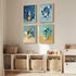 Set 4 8x10 Inch Framed Space Nursery Canvas Wall Art Prints for Baby Boy Room, of Outer Space Themed Bedroom Decor