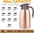 GearRoot 2pcs 68oz Thermal Coffee Carafe, Insulated Stainless Steel Coffee Thermos for Hot Beverages
