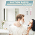 2 VIS'V Suction Cup Razor Holder, Shower Suction Razor Hooks for His and Hers, Removable and Reusable, White, Pcs