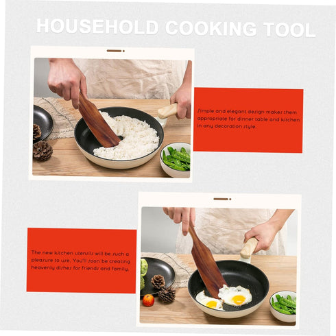 Hemoton Turner Spatula Set, Wooden Spurtles, Non-Stick Kitchen Tool, Slotted Stirring Spoons