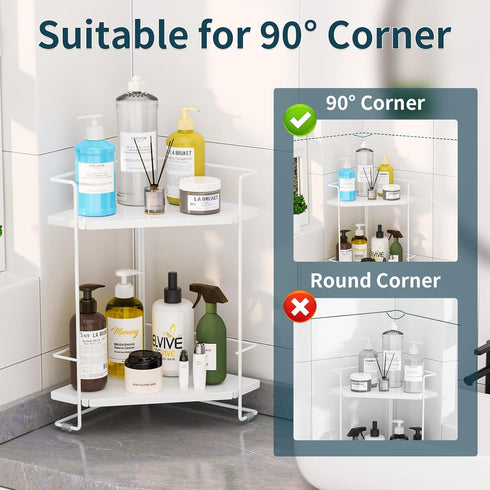 2-Tier Counter Counter, BOIVSHI Bathroom Organizner, Bathroom Organizers and Storage for Bathroom, Kitchen Corner