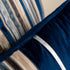 Yangest Navy Blue Striped Patchwork Throw Pillow Cover - Gold Leather Zippered Rectangular Cushion for Sofa, 12x20 Inch