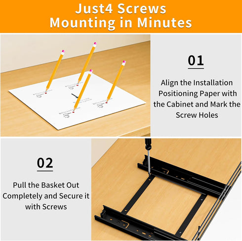 RCHYFEED Pull Out Spice Rack Organizer for Cabinet, Heavy Duty Slide Out Seasoning Organizer Fits Kitchen and Pantry