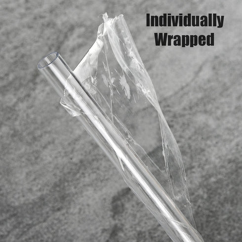 ALINK Reusable Clear Smoothie Straws - 10 in x 10 mm Jumbo Tritan Hard Plastic Drinking Straws, Pack of 6 with Cleaning