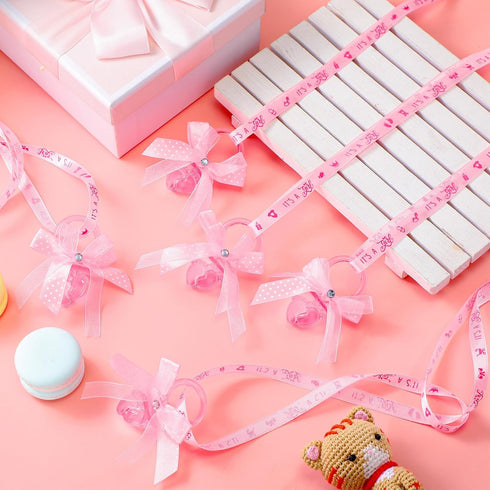 60 TrelaCo Pcs Shower Party Pacifiers Necklace Acrylic Pacifiers Feet Necklace Charm Favors for Guests Shower Party