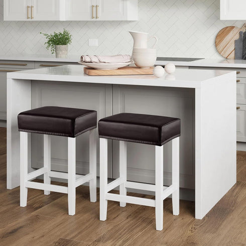 2 Pack Counter YISUN Stool Covers Rectangle - Stretch Oilproof Waterproof PU High Chair Cover Vanity Stool Cover Pub