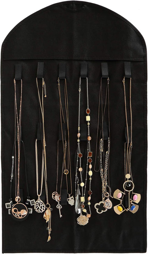 Foraineam 3 Pack Jewelry Organizer, 32 Pockets, 18 Hooks and Loops for Necklace, Earrings, Bracelet Storage