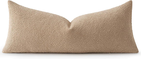 Pack 1 Decor,36x14 Inch MIULEE Textured Boucle Throw Pillow Cover Khaki Accent Solid Lumbar Pillow Case Decorative Soft
