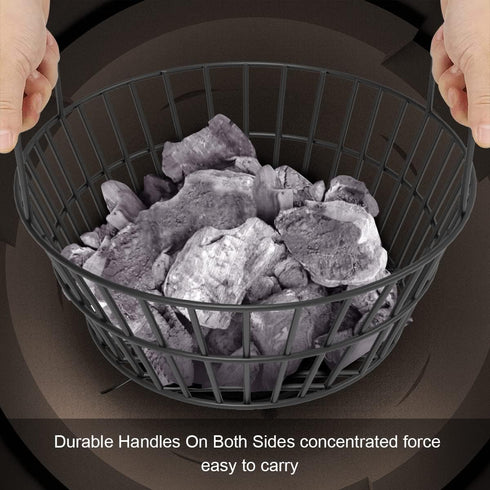 Charcoal Ash Basket for Large Big Green Egg Grill, Heavy Duty Porcelain Steel Fire Basket also Fits Kamado Joe Classic