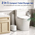 HAMITOR Toilet Plunger Bowl Brush ComboHeavy Duty Rubber for Drain Clog Remover - Curved Design Bristles for Deep