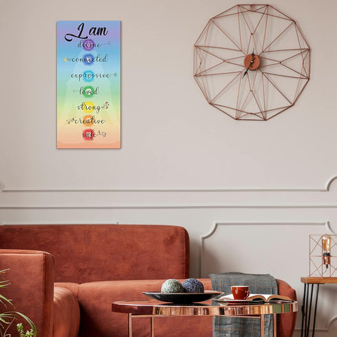 Blulu Chakra Quotes Sign, Buddha Wall Decor, Yoga Zen Wall Art, Wooden Spiritual Decor for Meditation Room