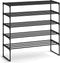 SONGMICS Shoe Rack, 5-Tier Shoe Organizer, Metal Storage Shelf, Upright or Upside