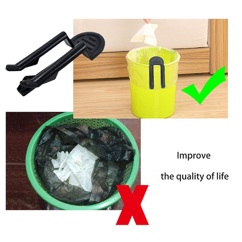 4 Pack Garbage Bin Clips, Waste Trash Can Bag Clamp Clip Holder for Home, Kitchen, Office