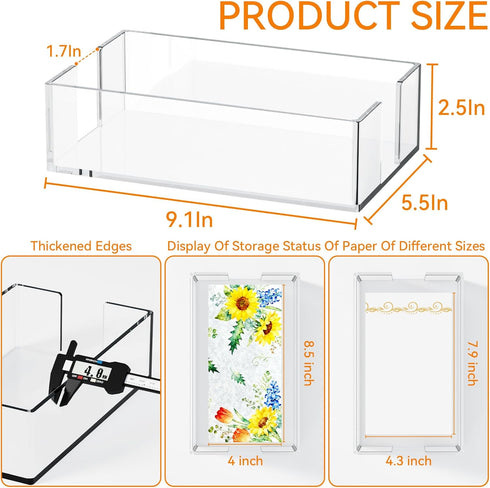 Acrylic Bathroom Napkin Holder,Clear Guest Towel Holder Tray For Bathroom,Waterproof Splashing Vertical Disposable