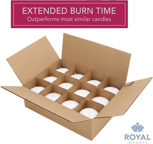Royal Imports White Floating Candles 3" - Pack of 24 Unscented Dripless Wax Discs, Made in USA