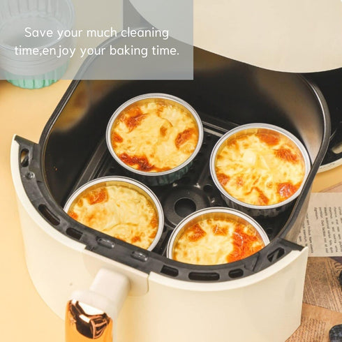Mini Aluminum Foil Cupcake Baking Cups with Lids, 40pcs, 5oz - Disposable Round Cake Containers for Party, Wedding, Tart