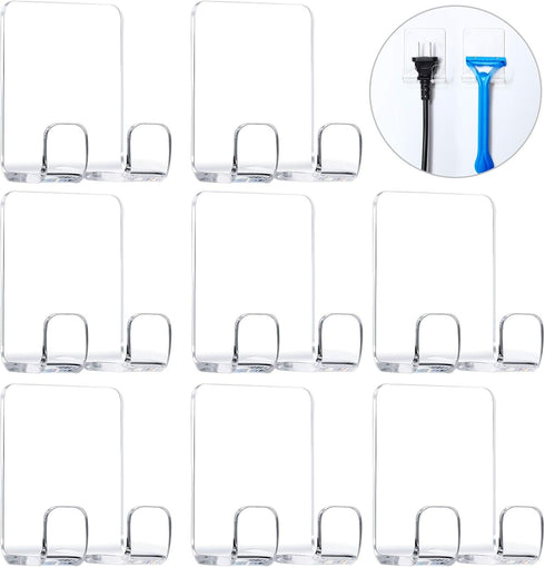 Jetec 8 Pcs Razor Holder for Shower, Self Adhesive Shower Hook for Bathroom Kitchen Utility Organizer