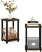 Furinno Simplistic End Table, 2-Pack, Amber Pine/Black