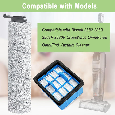 Bvhonwe 3882 3883 3967F 3970F 2 Rolls,4 Replacement Parts for Bissell Crosswave Omniforce CrossWave OmniForce OmniFind