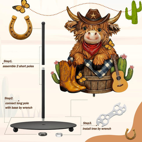 Countertop Chunful Western Cowboy Highland Cow Paper Towel Holder Cowboy Kitchen Bathroom Decor Farmhouse Metal