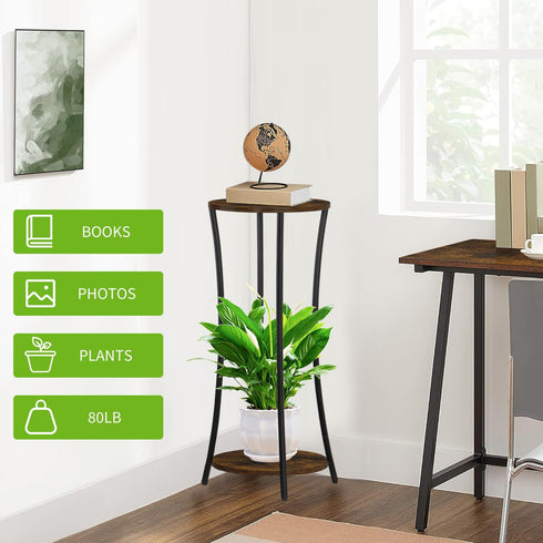 Indoor,2 YINMIT Plant Stand Tier Round Potted Holder Rack,Flower Pot Stand Shelf,Round Supports Rack,Corner Plant Shelf