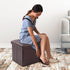 17x13x13inches ALASDO Storage Ottoman Footrest Stool Small Ottoman with Storage Foldable Ottoman Leather Foot Rest