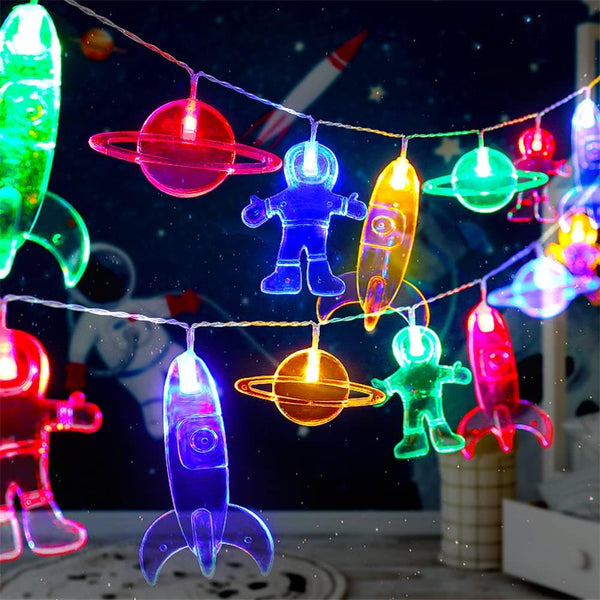 AceList Planet Astronaut String Lights, 20 LED USB Powered Space-Themed Fairy Lights