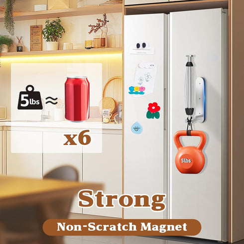 Swaitee Magnetic Paper Towel Holder for Fridge - No Drill, One Hand Tear with Ratchet Mechanism, Silver, Self-Adhesive