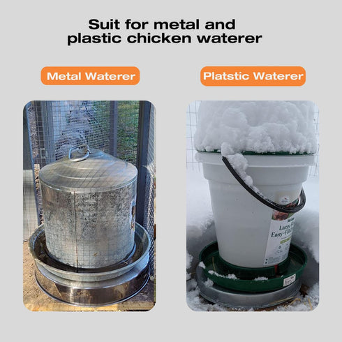 5 Waterer,13 Inches H&G lifestyles Chicken Water Heater, Heated Chicken Waterer,Poultry Water Heater for Winter