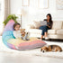 250L Nobildonna Stuffed Animal Storage Bean Bag Chair Cover for Kids Teens (No Filler) Washable Large Beanbag Cover