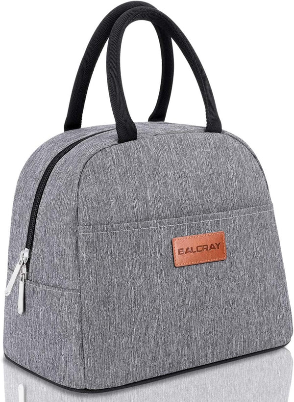BALORAY Insulated Lunch Bag for Women Men, Reusable Lunch Box Tote Bag for Work, Picnic or Travel (Grey)