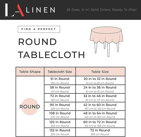LA Linen Polyester Poplin Washable Round Tablecloth, Sage, 51-Inch, Stain and Wrinkle Resistant