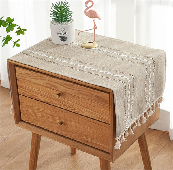 Bedside Table Cloth with Tassel Small Table Cover for Nightstand,Bedside Table TV