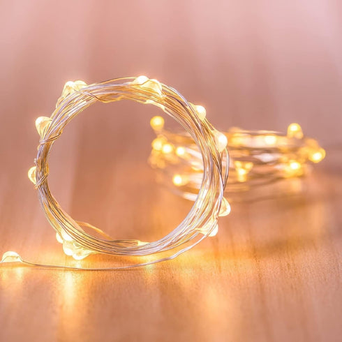 Highill 20LED Battery Fairy Lights Led String Lights with Timer Battery Operated String Lights Copper Wire Light