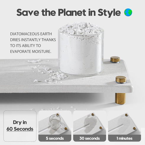 Razborci Counter 12.5" 4.5" Water Absorbing Stone Sink Caddy Kitchen Sink Organizer Tray, Diatomite Bathroom Tray, Gold