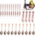 Cunhill 24 Pcs Charcuterie Utensils, Mini Cocktail Tongs, Small Serving Spoons and Appetizer Forks (Rose Gold)