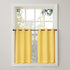 No. 918 Montego Casual Textured Semi-Sheer Kitchen Curtain Tier Pair, 56" x 24", Yellow