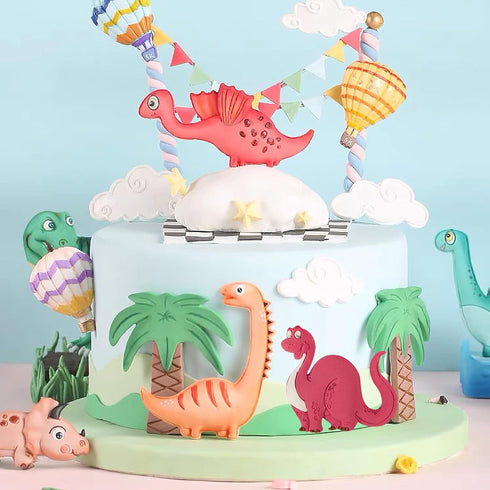 Dinosaur Fondant Silicone Chocolate Molds (7Pcs), Kid's Cartoon Dino Claws Clay Mold for Cake Decorating, Sugar Crafts
