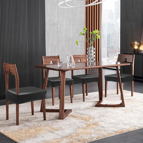 KIDOACOW Set 4, Soft Leather Chair Seat Covers Dining Chairs of Waterproof Seat Covers for Kitchen High Stretch