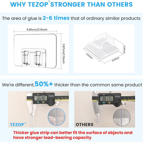 TEZOP 30Pcs Hooks for Outdoor String Lights Clips, Heavy Duty Adhesive Light Hooks for Hanging Christmas Light,Weather