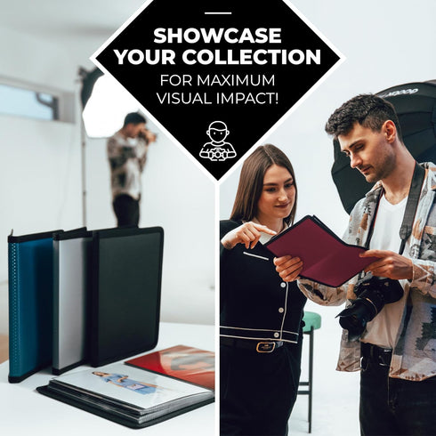 Dunwell Small Photo Album 5x7 (2-Pack, Ruby), 5 x 7 Photo & Art Portfolio Book, 24 Sleeves, 48 Pages for Professional