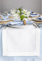 Solino Home Linen White Table Runner - 72 Inches Long, 100% Pure Linen Hemstitch 14 x 72 Inch for Dining