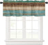 Rustic Farmhouse Valances Curtains for Kitchen Windows, Retro Wood Rod Pocket Curtain Toppers, Teal Green Brown