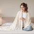 Battilo Cream Ivory Cable Knit Throw Blanket for Couch, Super Soft Warm Cozy Decorative Knitted Throw 50"x60"