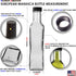 Quadra Bottles 8.5 Oz - 15 Sets of Premium Glass Square Bottles with Leak Proof Airtight Caps, Black