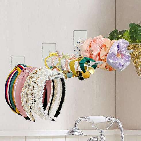 Bigfety 6 Pack Acrylic Headband Holder Wall, Clear Hanging Organizer for Girls and Women