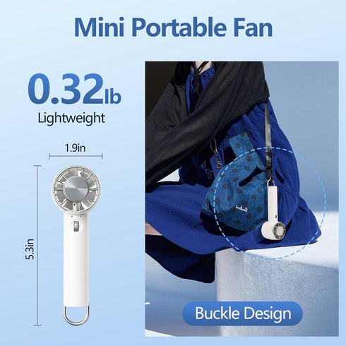 Handheld Portable Turbo Fan with Cold Compress, 2 in 1 High-Speed Mini Travel Fan, 4200mAh Rechargeable Battery